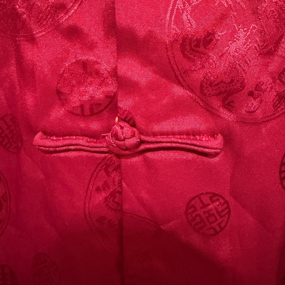 Stylish Red Women's Silk Jacket - Picture 4 of 14